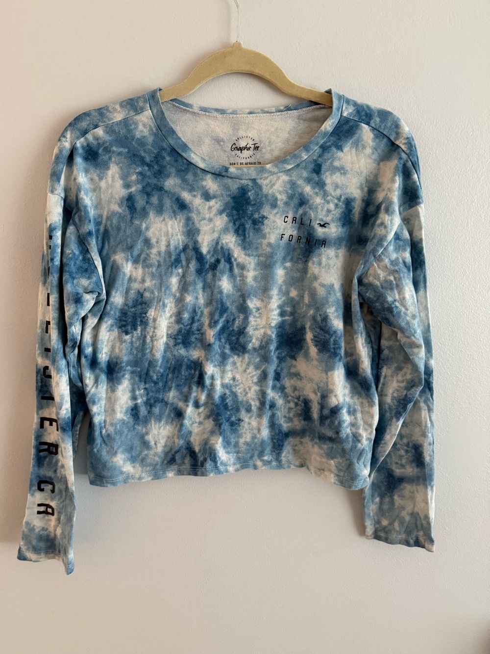 Hollister Tie-Dye Long Sleeve Crop Top Size M